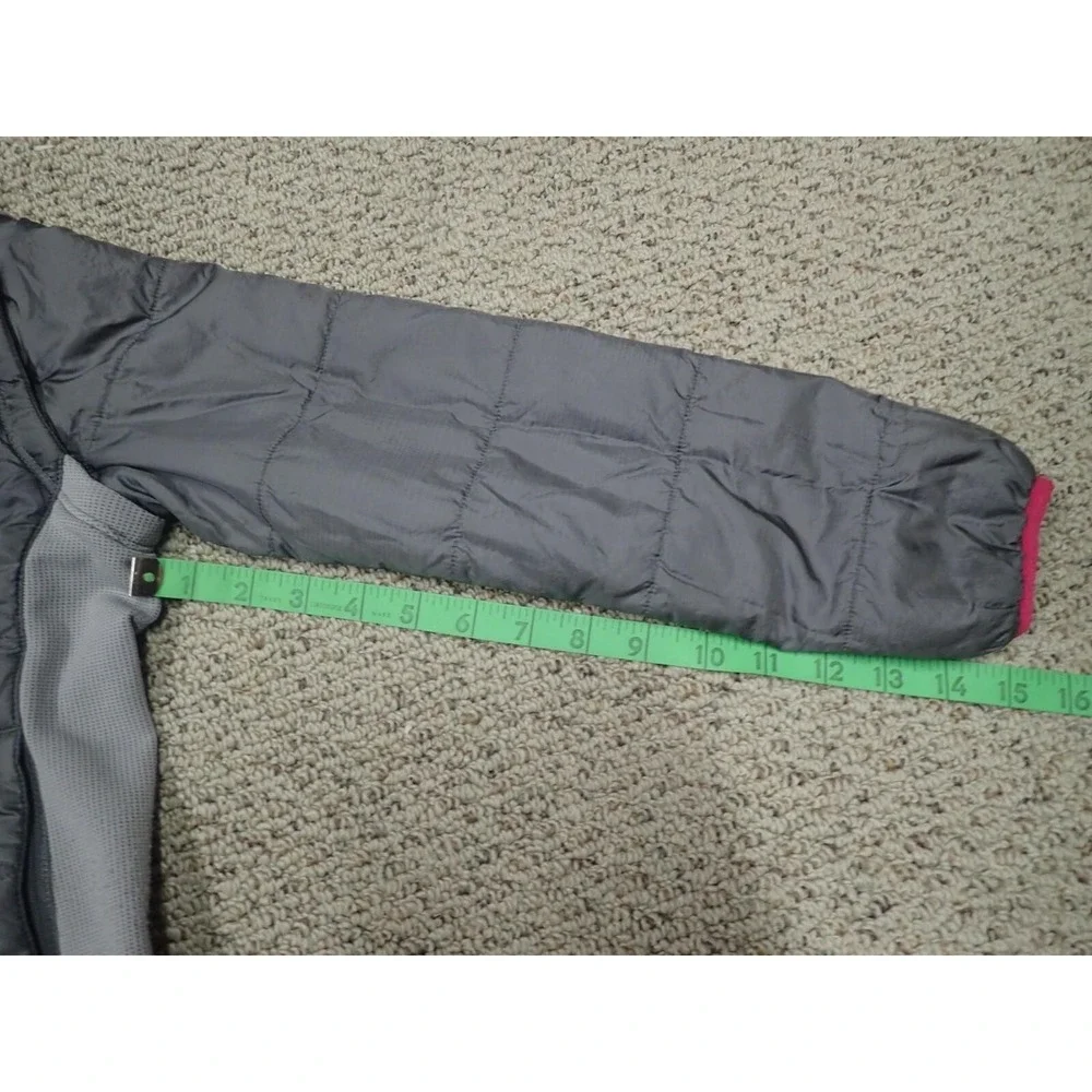 REI Hooded Insulated Jacket Girls Size 8‎ Grey Pink Excellent Hybrid Puffer